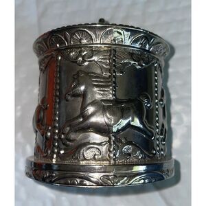 Vintage Hobby Horse Silver Plated Bank 3 1/2in diameter and 4"‎ tall Italy